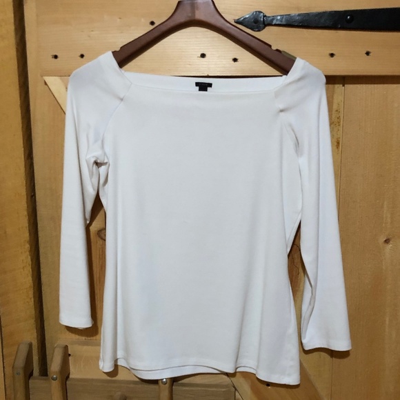 J. Crew Tops - J. Crew White Box Boatneck Top